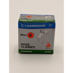 Cambridge Hose Clamps Unisex Mini 6 Silver New Series 1000 10pc Stainless Steel